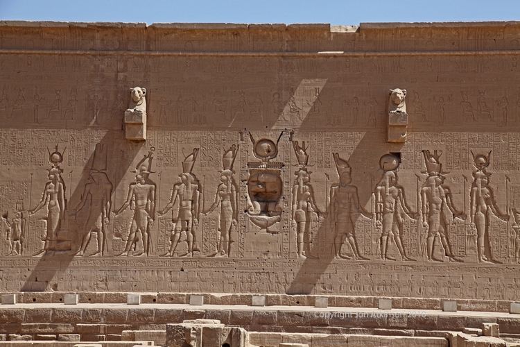 Reliefs on rear of Temple of Hathor, Dendera